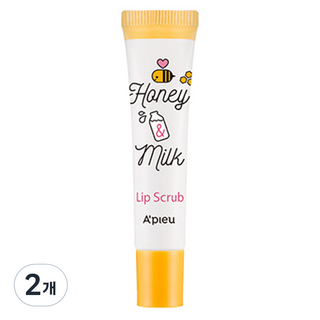 어퓨 립 스크럽, 허니앤밀크, 8ml, 2개