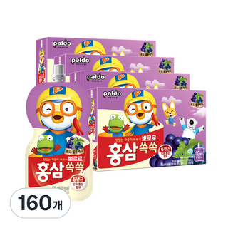 팔도 뽀로로 홍삼쏙쏙 포도블루베리맛 음료, 100ml, 1