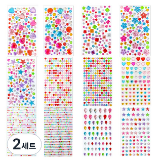 로이랑 공예용 보석 스티커 12종 세트, 혼합색상, 2세트