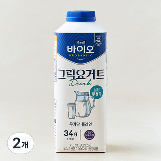 매일바이오 그릭요거트 드링크 무가당, 2개, 1개입, 710ml
