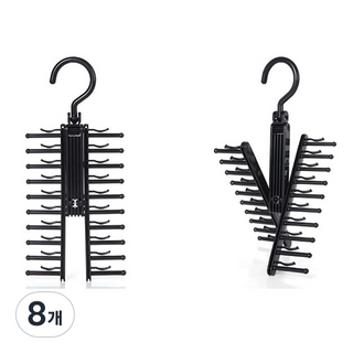 영그린 옷걸이형 20구 넥타이걸이, 블랙, 8개