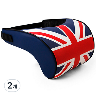 미니쿠퍼 목쿠션 메모리폼, 2개, 유니언잭