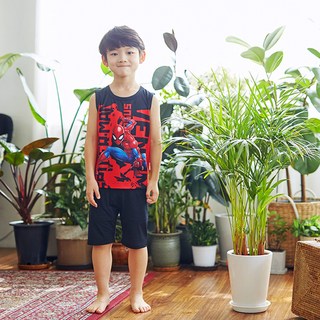 Marvel 漫威 蜘蛛人孩童無袖上衣+褲子組