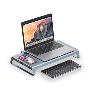 Yoitch Thunderbolt 4 USB Type-C 9合1多功能集線器筆記型電腦架 L號, 銀色