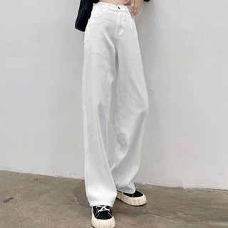 엘쏘 여성용 아이스 텐션 컬러진 일자 청바지