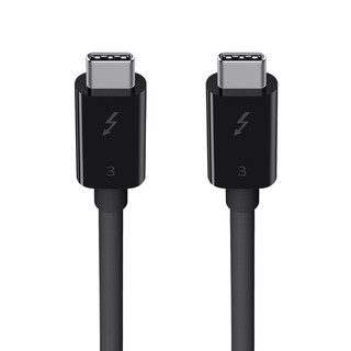 belkin Thunderbolt3 雙Type-C 傳輸線 0.8M 40Gbps 100W, 黑色, 1條