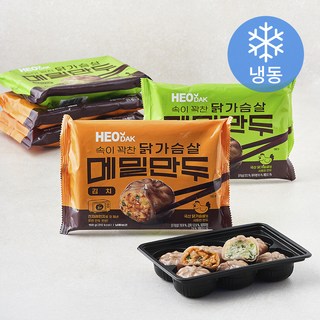 허닭 속이 꽉찬 닭가슴살 메밀만두 오리지널 168g x 3개 + 김치 168g x 3개 세트 (냉동), 1세트