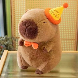 순잠 인기 카피바라 인형, 생일 모자, 1개, 25cm