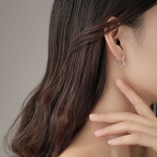 비아워게스트 하트 링 원터치 스틸 피어싱 귀걸이 10mm