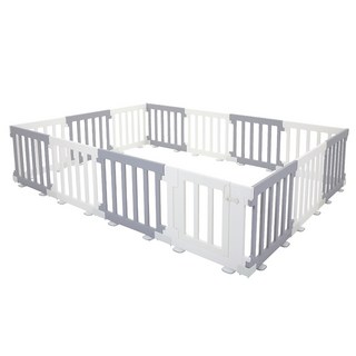 에듀플레이 우디 스퀘어 베이비룸 14P 문세트, 그레이 + 화이트, 1세트