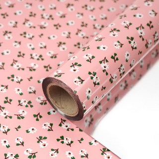 코코플러스 작은 꽃 비닐 증착 롤 포장지 26.5cm x 17m 코랄 1개 상품 이미지