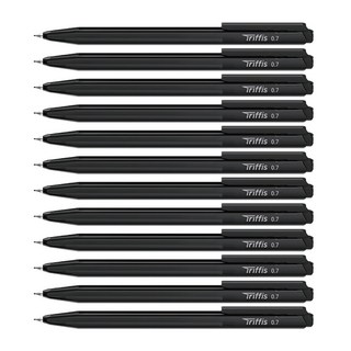 모나미 트리피스 삼각 볼펜 0.7mm, 블랙, 12개