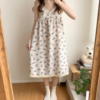 뷰티인뷰티 여성용 프릴 끈나시 브라캡 원피스 잠옷