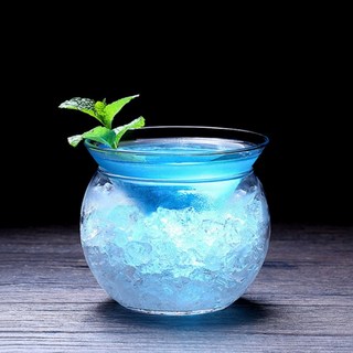 다파랑 마티니 칵테일 분자요리 특이한 이중 유리 윗컵 + 아래컵 210ml 세트 HJ0077, 1세트