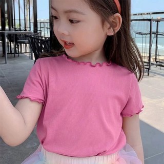 Arbe 여아용 물결 반팔 티셔츠