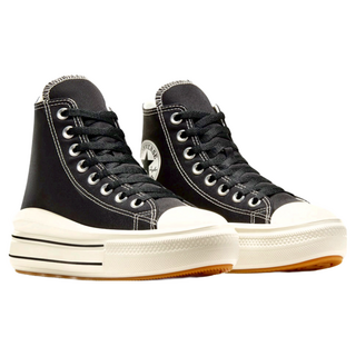 CONVERSE 匡威 Chuck Taylor All Star Move 運動鞋,經典高筒,增高顯瘦,時尚百搭女鞋, BLACK/EGRET, 24.5cm
