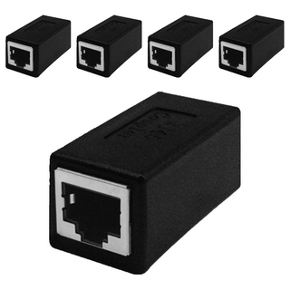 VEnTIOn 威迅 IPV系列 千兆網路線連接器, 六類屏蔽網路對通模塊 高速對接 穩定延長, 黑色, 5個