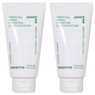 INNISFREE 綠茶保濕胺基酸潔面乳, 胺基酸和玻尿酸強化配方, 柔軟豐富胺基泡沫, 150g, 2條