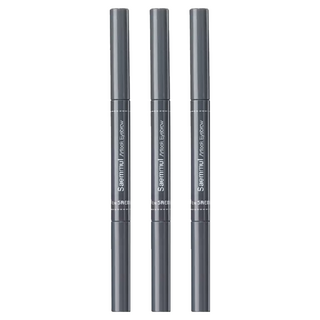 THe SaeM 得鮮 自然柔順持色眉筆，眉筆+眉刷，獨特三角狀筆芯，03灰棕色, 03 灰棕色, 3支
