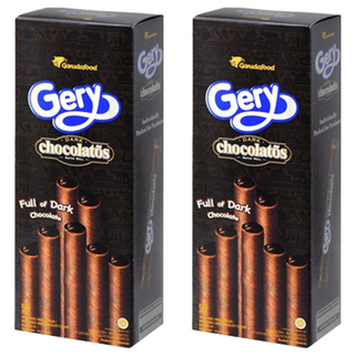 Gery芝莉 捲心酥, 黑巧克力口味, 140g, 2盒