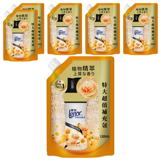 Lenor 蘭諾 衣物芳香豆 甜柔麝香 特大補充包, 6包, 1.3L