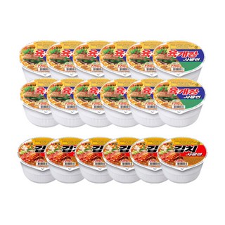 농심 신라면컵 62g 6개 + 튀김우동컵 새우탕컵 67g 짜파게티범벅 70g, 육육김