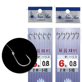 999피싱 민물 무미늘 중층 바늘 무매듭 묶음바늘 채비, 1개, 5개입