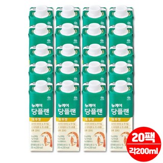 당플랜 당뇨 환자 영양식 노인 두유 선식 단백업 당케어 당류 제로 음료 단백질 보충제 아침 점심 저녁 대용 식사대용식 간식, 20개, 200ml