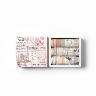 빈티지 마스킹 테이프 A 타입 세트 (Vintage masking tape A type set), 시간의 속삭임, 1개