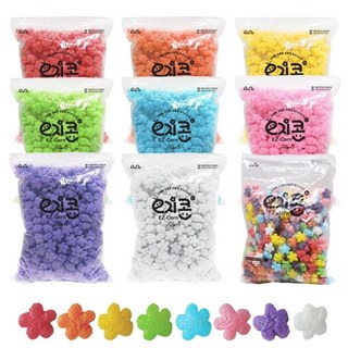 [꼬막동네] 이지콘블럭 꽃모양 9색, 혼합