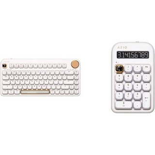 아지오 IZO 무선 BT5USB PC 및 Mac 기계식 키보드화이트 블러썸 BT5 NumPad계산기화이트