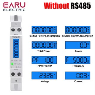 적산전력계 단상 백라이트 전력계 전력 LCD 디지털 디스플레이 소비 계량기 KWh 60A 230VAC 50Hz 와트 딘 레일 에너지, [03] 적산전력계 AC 60Hz, [01] DDS661, 1개