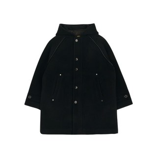 블루테일 다크네이비 울 후드 코트