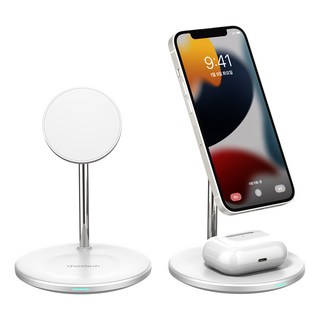 초텍 2in1 마그네틱 무선충전기