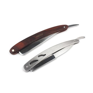 바버샵 일자 클래식 면도기 이발소 접이식 외날 면도칼, 우드 접이식 면도기, 1개