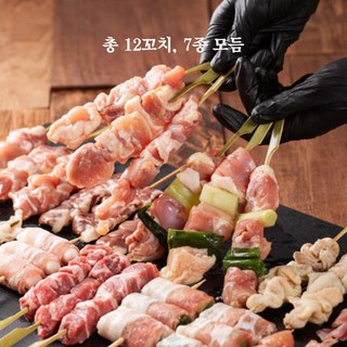 [아맛나매점] 캠핑엔 굽자 모듬꼬치(7종/12꼬치), 1세트, 470g