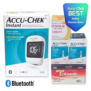 Accu-Chek 아큐첵 인스턴트 혈당측정기+시험지 100p+호환침 100p+알콜솜 100p, 1세트, 인스턴트SET