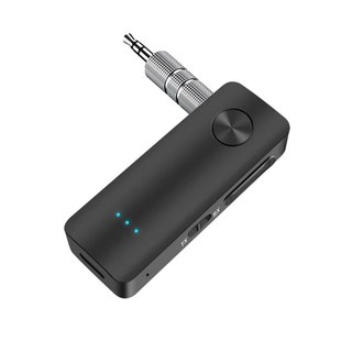 차량용 휴대용 T66 블루투스 5.3 오디오 리시버 송신기 핸즈프리 통화 3.5mm AUX 잭 USB 동글 무선 어댑터 베터리 내장, 1개