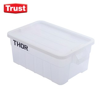 트러스트 THOR 53L 토트박스 세트 뚜껑 포함 다용도 캠핑 수납함, 반투명, 1개