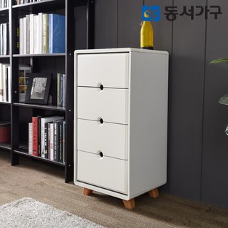 동서가구 팬타 4단 슬림 서랍장 DF645458, 화이트