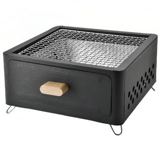 디프 캠핑 화로 BBQ 바베큐 그릴 숯불 불멍 정사각 휴대용 화로대, 1개