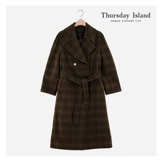 국내매장판 써스데이아일랜드 THURSDAYISLAND 더블여밈 체크 코트T219MCT902W 226280