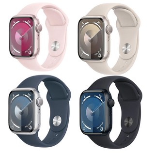 애플워치9 GPS 스포츠밴드 41mm 45mm, Midnight, 1개