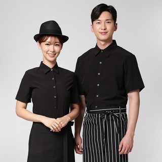 검정 폴리스판 반팔셔츠