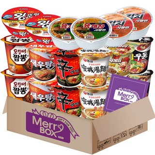 소컵라면18개세트(신라면2+새우탕2+튀김우동2+짜파게티2+오징어짬뽕2+안성탕면2+미니왕뚜껑2+육개장사발면2+김치사발면2), 1개