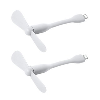 1+1 휴대용 미니 선풍기 usb / 5핀 / 아이폰 8핀 보조배터리 USB 선풍기, 06 아이폰8핀 WH (2개)