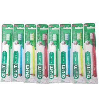 GUM 검 클래식 돔 둥근 버틀러 칫솔 409, 1개, 8개입