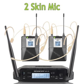 GLXD24 듀얼 무선 마이크 600 699MHz 시스템 무대 공연 UHF 동적 채널 핸드, 2 Skin Mic