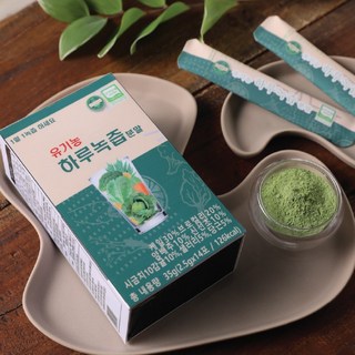 유기농 하루녹즙 분말 케일 브로콜리 양배추 신선초 시금치 감귤 셀러리 당근, 6개, 35g