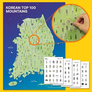 웅이몰 100대 명산 등산 지도 포스터 + 정상석 스티커 세트, 상세페이지 참조, 상세페이지 참조, 상세페이지 참조